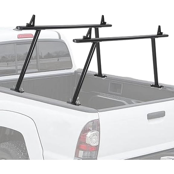 Truck Ladder Rack,Universal Steel Truck Bed Rack for Pickup with Stoppers,35–71 Inch Adjustable Length 2 Bars,1000LB Capacity,for Bike Rack,Kayaks, Surfboards, Sadders,Tents