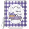 thumbnail image 1 of Truck With Lavender Shower Curtain Farm Fresh Flower Floral Purple Buffalo Check Plaid Shower Curtains for Bathroom Curtain Sets with Hooks Waterproof Fabric Bath Curtain Small Stall Size 36" x 72", 1 of 6
