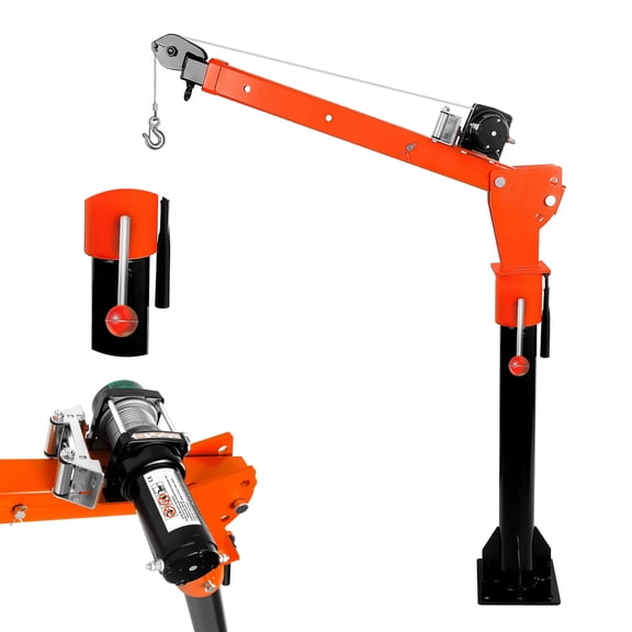 Truck Lifting Hoist, Anti Corrosion Alloy Steel, Full Swivel Crane Arm, Telescopic Support Frame, 3500 lbs Electric Winch, 45.6″×11.81″×11.81″, for Auto Repair Outdoor Cargo Lifting