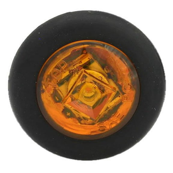 33 Series, LED, Yellow Round, 1 Diode, Marker Clearance Light, PC, Black Rubber Grommet Mount, Hardwired, .180 Bullet Terminal, 12V, Kit