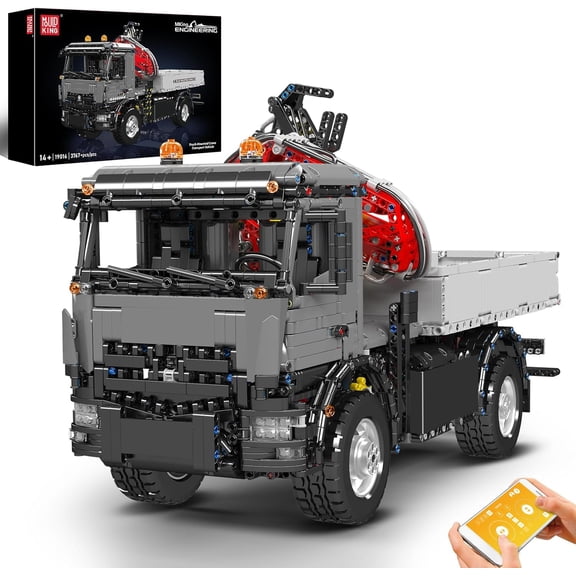 Truck Mounted Crane Building Set, APP/Remote Engineering Truck Construction Kit, City Mobile Crane Model Sets to Build for Age 14+/Adults Collections Enthusiasts (3767+ Pieces)