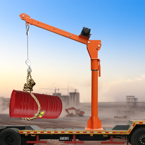 Truck-Mounted Crane Truck Crane 1100 lbs 360 Swivel w/ Wireless Control