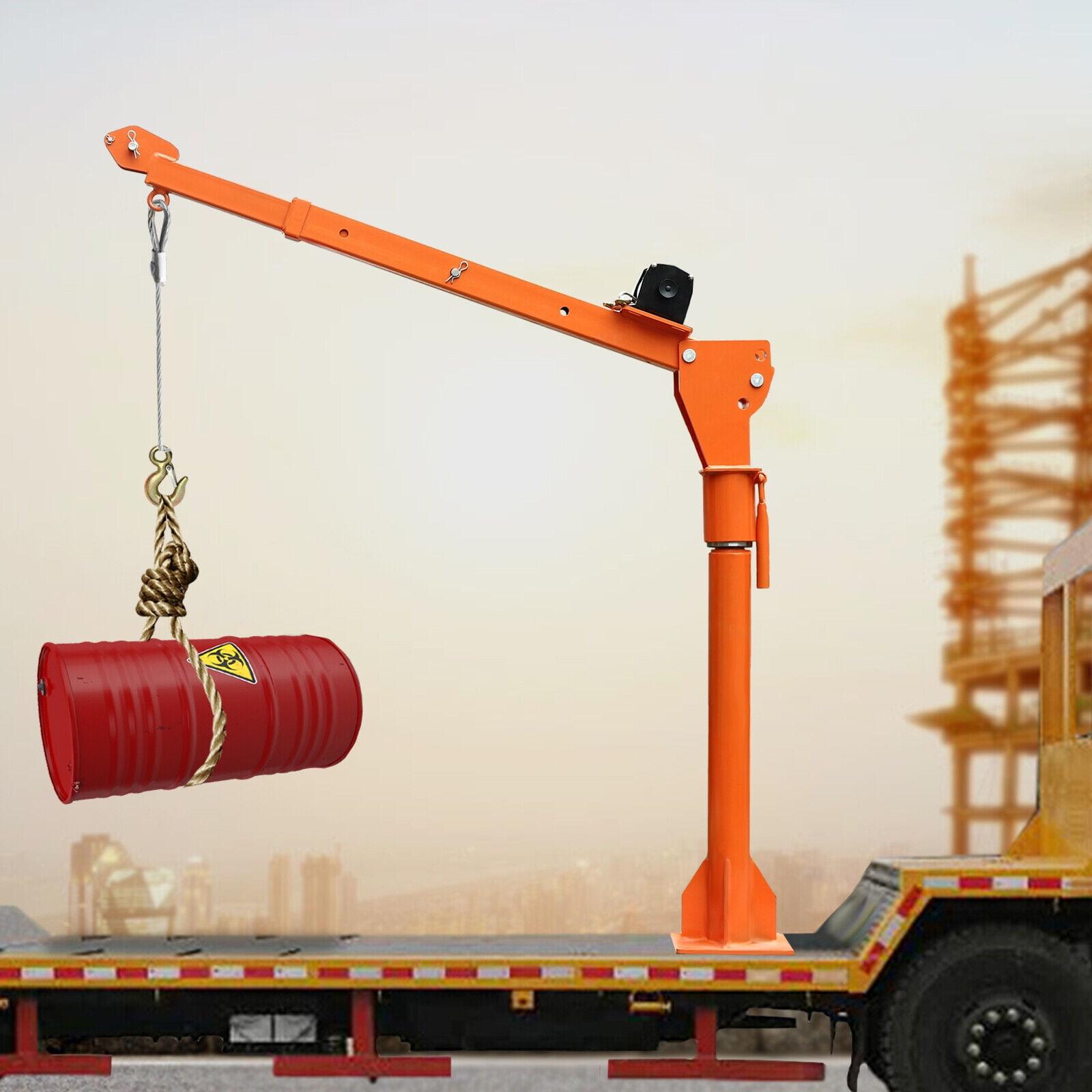 Truck-Mounted Crane with 12V Electric Winch, Pickup Truck Jib Cranes Painted Steel 1100 lb Pickup Truck Jib Cranes 360 Swivel Truck-Mounted Crane with 12V Electric Winch, Pickup Truck Jib Cranes Painted Steel 1100 lb Pickup Truck Jib Cranes 360 Swivel