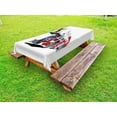 thumbnail image 1 of Truck Outdoor Tablecloth, Firetruck Speeding to Danger Illustration Emergency Services Theme 911 Cartoon, Decorative Washable Fabric Picnic Table Cloth, 58 X 84 Inches,Blue Grey Red, by Ambesonne, 1 of 2