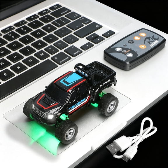 Truck RC Car, 2.4Ghz Remote and App Control Toy Car, Rechargeable Drift Racing Car Desktop Toy Gift, Black