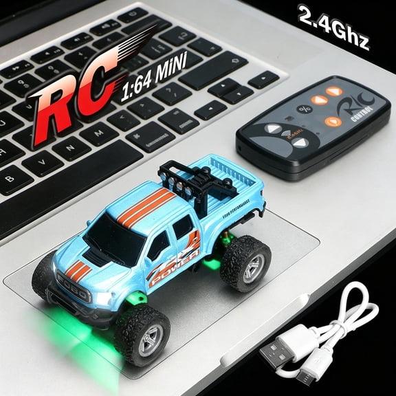 Truck RC Car, 2.4Ghz Remote and App Control Toy Car, Rechargeable Drift Racing Car Desktop Toy Gift, Black