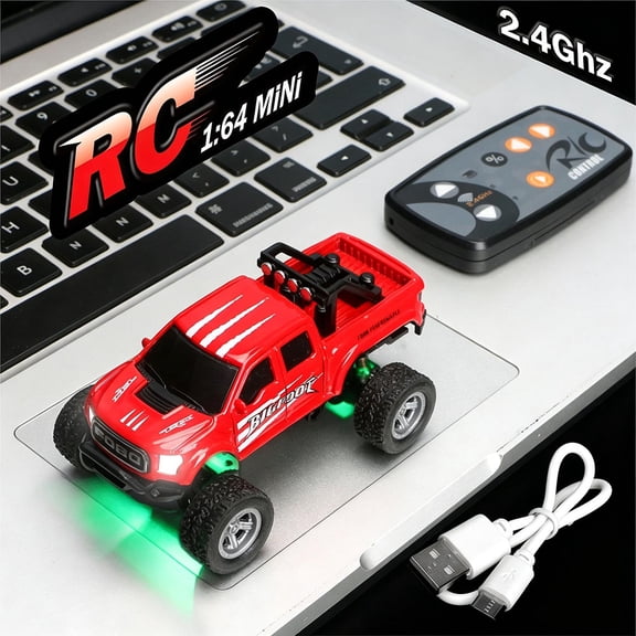 Truck RC Car, 2.4Ghz Remote and App Control Toy Car, Rechargeable Drift Racing Car Desktop Toy Gift, Red