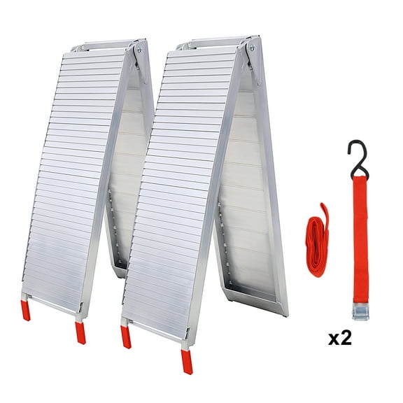 Truck Ramps 80"x12" Portable Loading Ramps - 1500 LBS Capacity - Aluminum Folding Ramps with Buckle for ATV, Snowblower, Motorcycle - 2PCS