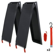 Truck Ramps, 80"x12" Portable Loading Ramps for Pickup Trucks 1500 LBS Capacity Aluminum Folding Ramps with Buckle for ATVs, Snowblower, Lawn Mowers, UTVs, Bike, 2PCS, Black Coating