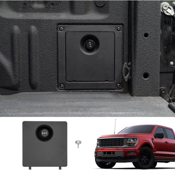 Truck Security Lock Cover Compatible with 2024 2025 Ford F150 Code Locking Security Lid Bed Storage Bin Side Cover with Code Lock for 2024 F-150 Accessories