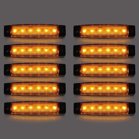 Truck Side Marker Indicators- 10pcs LED Truck Side Lights 6 SMD LED Side Marker Indicator Light Front Rear Side Light Position Lamps 12V For Auto.