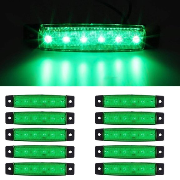 Truck Side Marker Indicators, 10pcs LED Truck Side Lights 6 SMD LED Side Marker Indicator Light Front Rear Side Light Position Lamps 12V for Auto