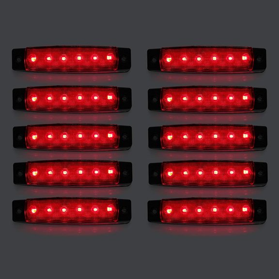 Truck Side Marker Indicators, 10pcs LED Truck Side Lights 6 SMD LED Side Marker Indicator Light Front Rear Side Light Position Lamps 12V for Auto