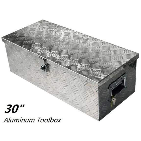 Truck Side Toolbox 30", Storage Box w/ Lock & Keys, Aluminum