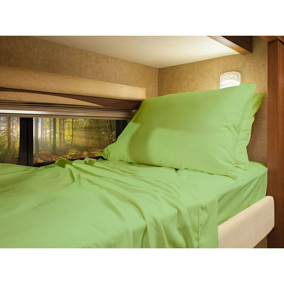 Truck Size 35" X 70" Sheet Set 600 Thread-Count 100% Egyptian Cotton 15-Inch Deep Pockets - Made for RV - Sage Green Color