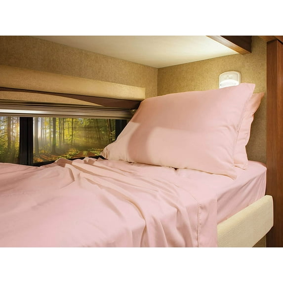 Truck Size 42" X 80" Sheet Set 600 Thread-Count 100% Egyptian Cotton 12-Inch Deep Pockets - Made for RV - Pink Color