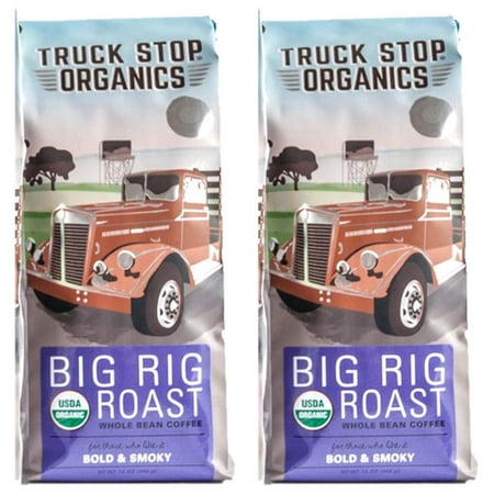 Truck Stop Organics Big Rig Medium Roast Whole Bean Coffee, 2-Pack 12 oz. Bags
