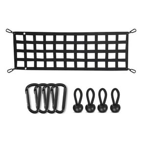 Truck Tailgate Cargo Net, 60" x 18" Full Size Polyester Tailgate Net, Pickup Truck Bed Secure Net with 4 Carabiners, Easy to Install & Remove, Compatible with Chevy, Ford, Tacoma, Toyota, Ram