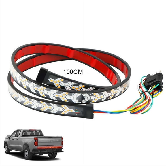 Truck Tailgate Light Bar LED Light Strip with Red Running Brake, Amber Turn Signal, IP67 Waterproof, No Drill Install