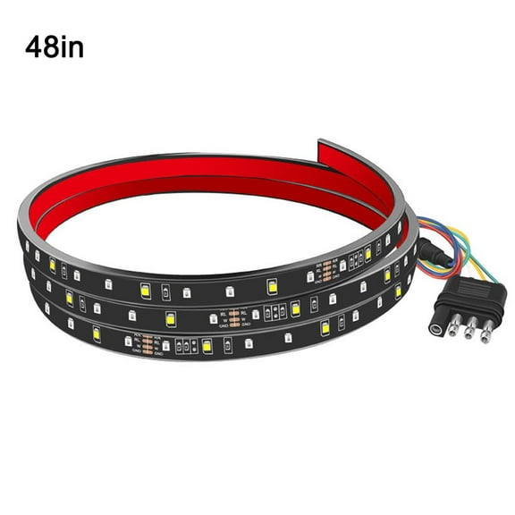 Truck Tailgate Light Strip Bar, LED Single Row Light Strip with Red Running Brake Lights Turn White Reverse Light, for Pickup Trailer Cargo Tailgate Running Flash Lights