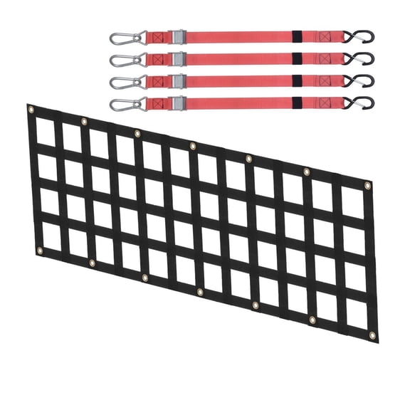 Truck Tailgate Net 54x18 inch - Adjustable Pickup Truck Bed Net for Cargo, 1500lbs Capacity - Secure Transport for Kayaks, Lumber & More