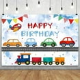 thumbnail image 1 of Truck Theme Happy Birthday Backdrop Smash and Crash It's a Monster Truck Photography Background Boy Kids Birthday Party Banner Cake Table Decor Portraits Photoshoot, 1 of 5