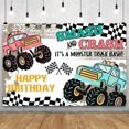 thumbnail image 1 of Truck Theme Happy Birthday Backdrop Smash and Crash It's a Monster Truck Photography Background Boy Kids Birthday Party Banner Cake Table Decor Portraits Photoshoot, 1 of 5