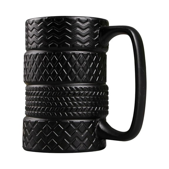 Truck Tire Ceramic Coffee Mug 14oz, Large Capacity Novelty Design for Office & Home Use