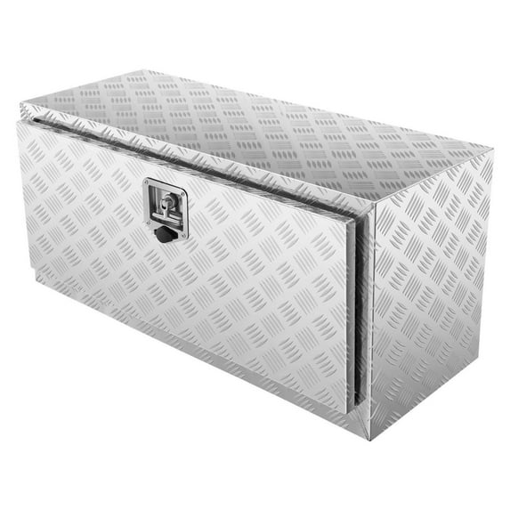 Truck Tool Box 36x17x18, Aluminum Underbody Toolbox with Lock, Heavy Duty Truck Storage Box for Tools, Van & Trailer - Diamond Plate