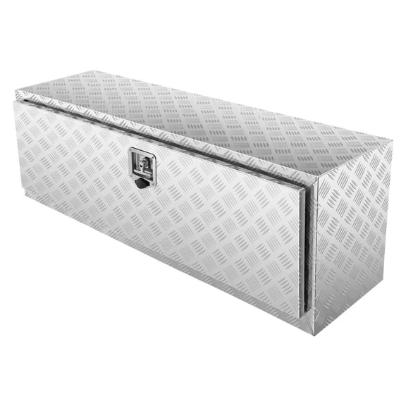 Truck Tool Box 48", Underbody Storage Box, Heavy Duty Aluminum Diamond Plate, Waterproof, Lockable for Trucks, Vans, Trailers - 48x17x18 Inch