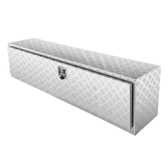 Truck Tool Box 60"17"18", Underbody Storage Box Aluminum Diamond Plate, Waterproof Lockable Toolbox for Pickup Truck, Van, Trailer - Heavy Duty