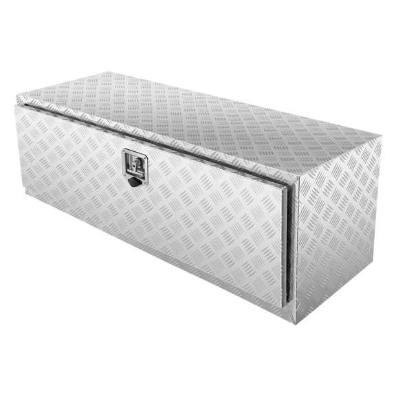 Truck Tool Box Underbody, 48"x24"x24" Aluminum Diamond Plate Storage, Waterproof Lockable Truck Bed Box for Pickup Trucks, Vans, Trailers - Heavy Duty Vehicle Storage