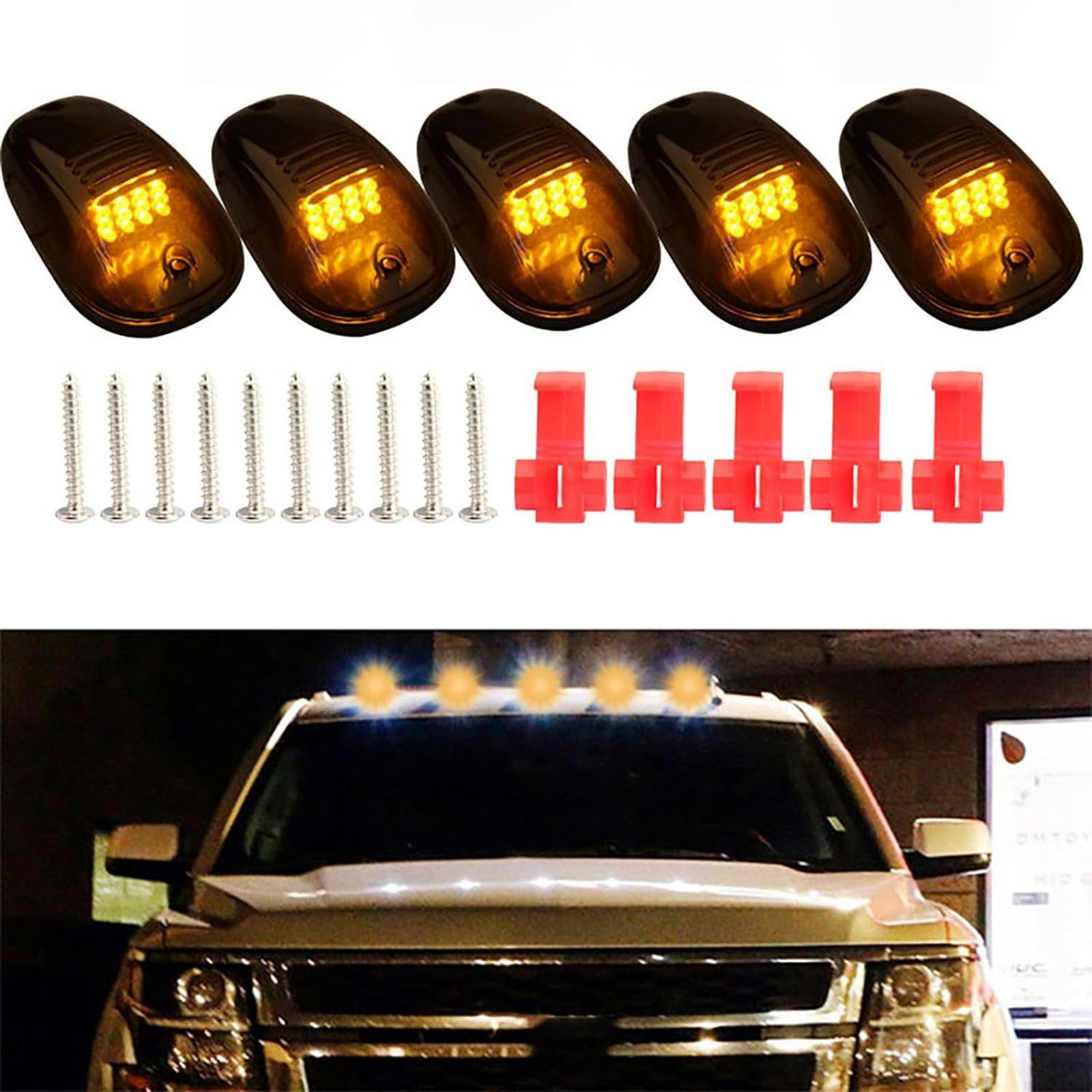 Truck Top Design LED Roof Light Wired Cabin Light For Truck With And Drill Options 9003