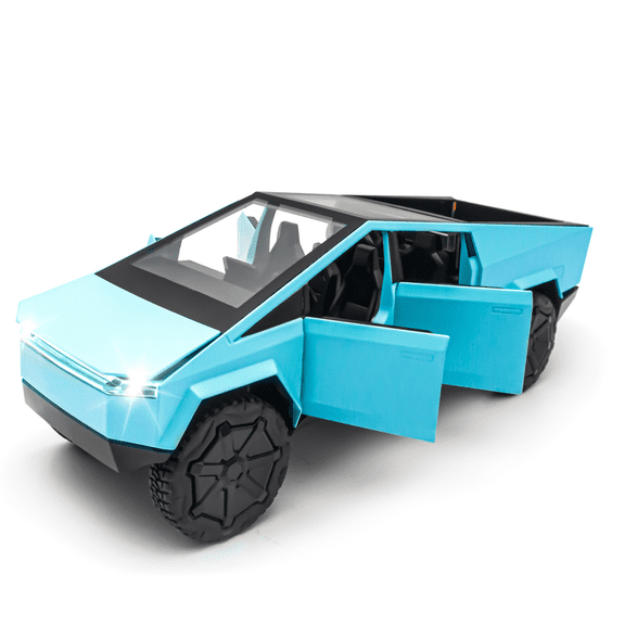 Truck Toy Model: 1/32 Diecast Metal Toy Trucks with Lights and Sounds, Mini Vehicles Toys for Boys, Ages 3 and Up (Blue)