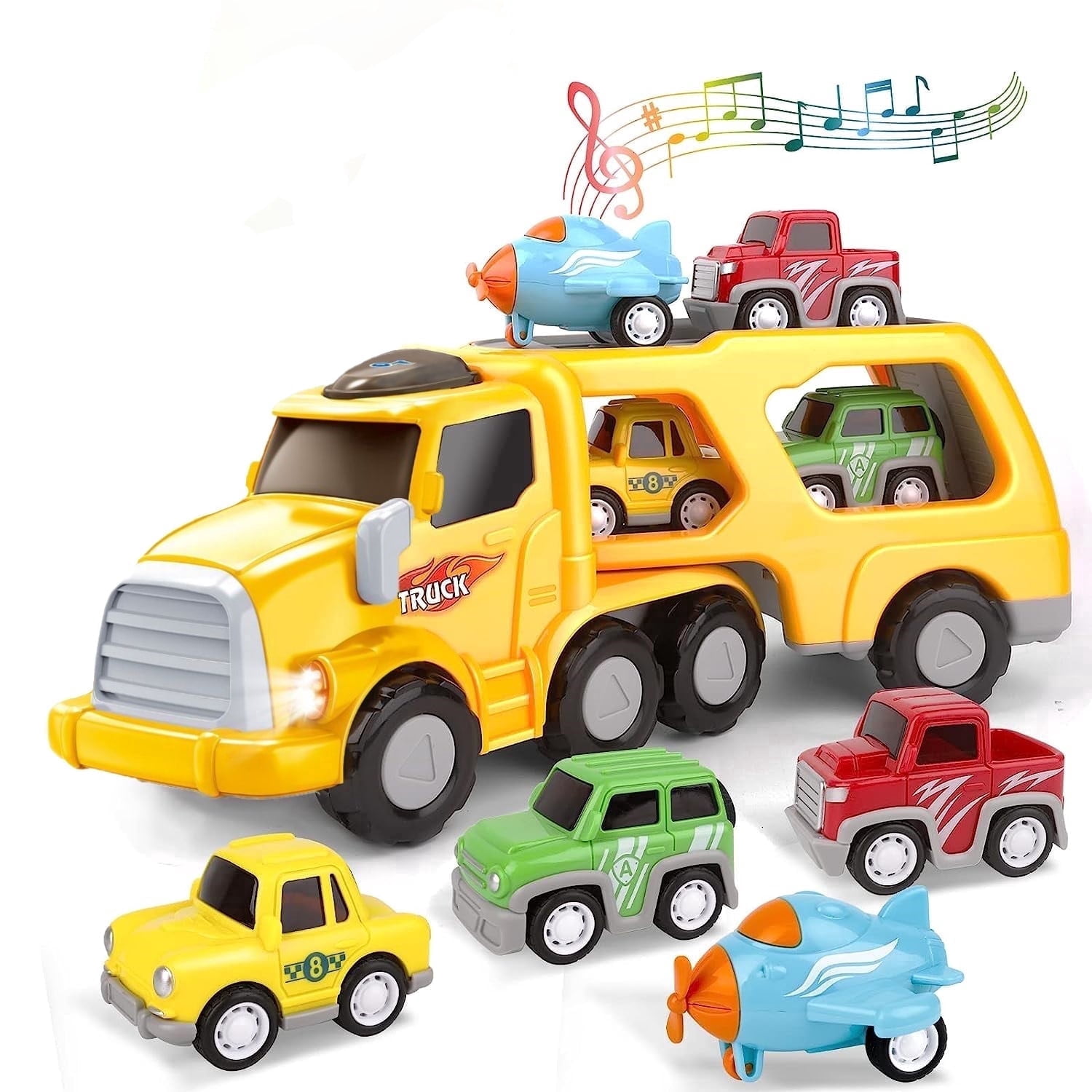SwFoer Truck Toys Kids Toys Car for Boys 4 in 1 Carrier Vehicle Transport Toys Birthday Party Boy Gifts for Kids