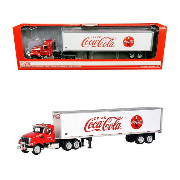 Truck Tractor with 53' Trailer "Drink Coca-Cola" Red and White 1/50 Diecast Model by Motorcity Classics