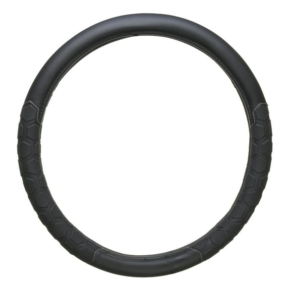 Truck Tuff Black Heavy-Duty Steering Wheel Cover, Anti Slip & Odor Free, Car, SUV Accessories, Universal Fit 15” – 16”, Auto, 0.82 lbs.