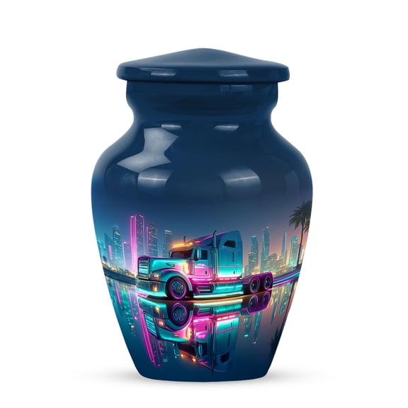 Truck Urn, Cremation Urns for Human Ashes, Adult Burial Urn for Ashes, Memorial Keepsake Gift Box for Loved One - 3Inch - Small/Mini Size - Single 1Pcs