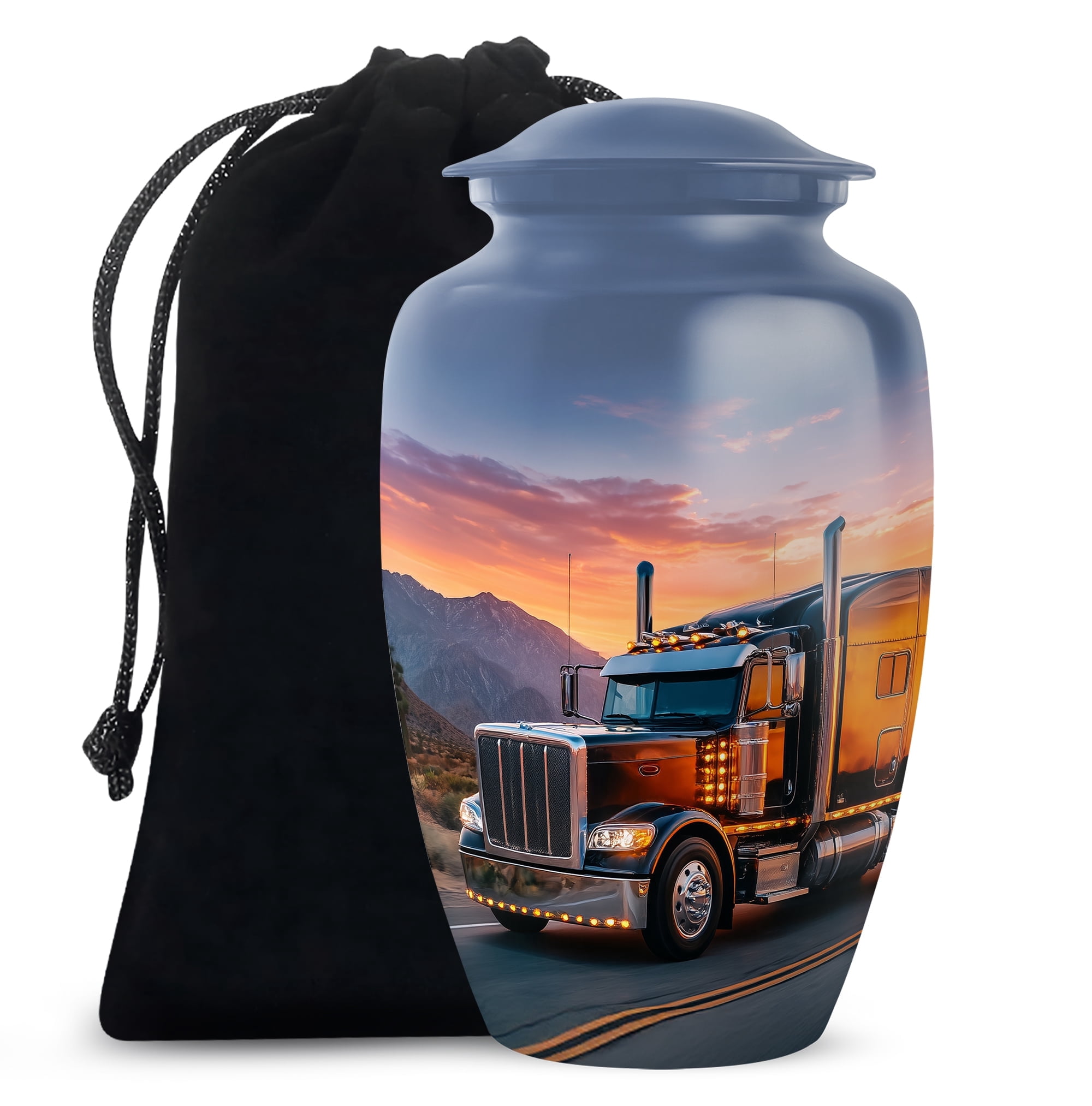 Truck Urns for Human Ashes, Truck Driver Cremation Urns, Funeral Urn for Human Ashes Adult Man - 10inch - Large Urn - 1pcs