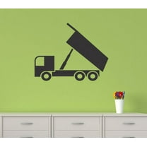 Truck Wall Decor Sticker Unloading Dump Boys Room Wall Art Decals 23x18-Inch Black