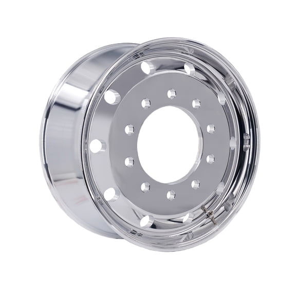 Truck Wheel Flat Face 22.5 x 9 Polished Front Hub Pilot 2pc.