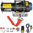 Truck Winch Electric Winch 12V 4500 LBS Synthetic Rope Off Road