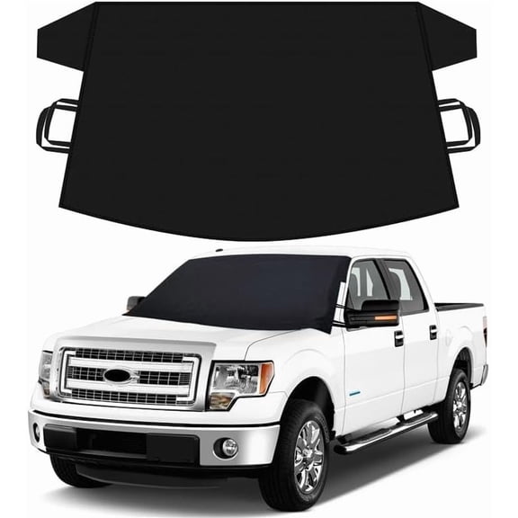 Truck Windshield Cover for Ice and Snow, SUV Snow Cover, Frost Cover Gives Protection from Snow and Ice, Car Cover for Snow, Winter Car Accessories | Large (74" x 43")