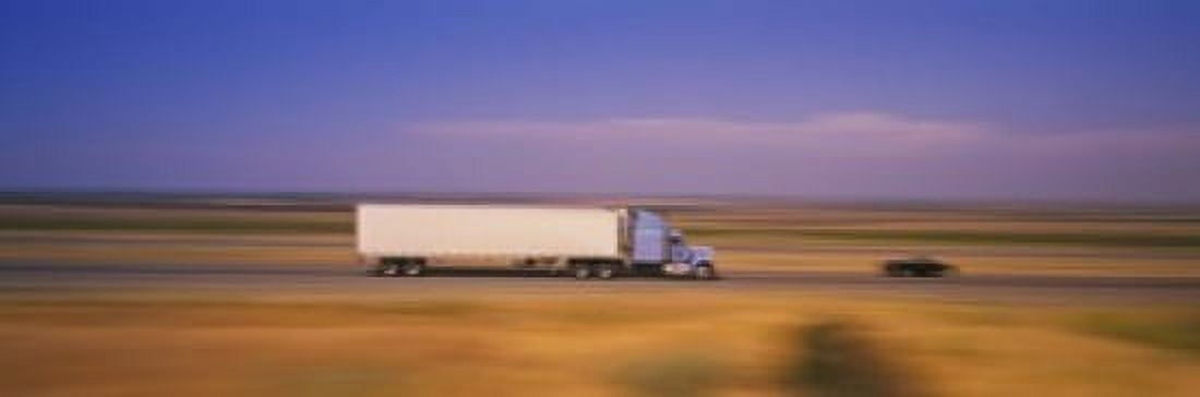 Truck and a car moving on a highway Highway 5 California USA Canvas Art - Panoramic Images (18 x 6)