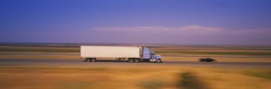 Truck and a car moving on a highway Highway 5 California USA Canvas Art - Panoramic Images (36 x 12)