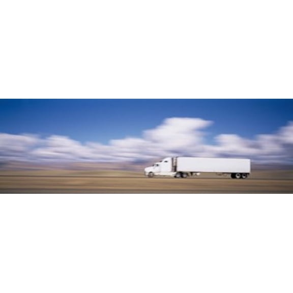 Truck on the road Interstate 70 Green River Utah USA Canvas Art - Panoramic Images (36 x 12)
