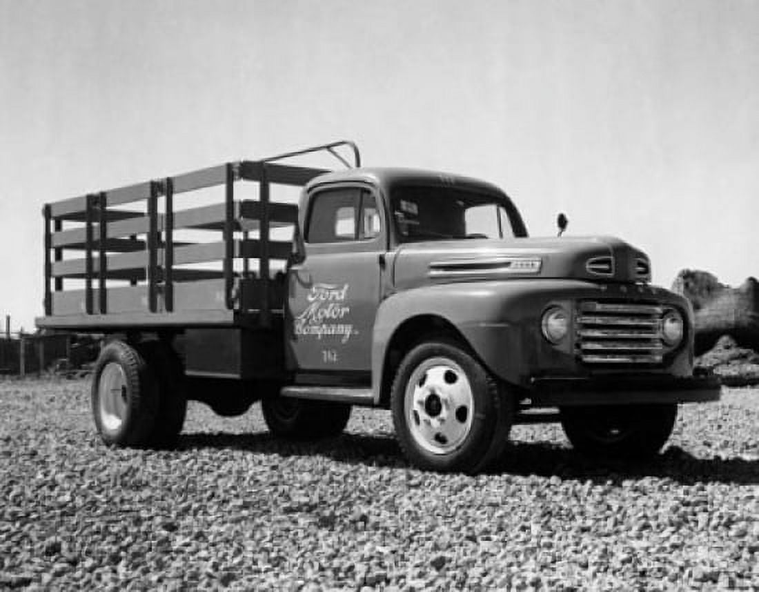 Truck parked on a rocky road 1948 Ford Canvas Art - (18 x 24)