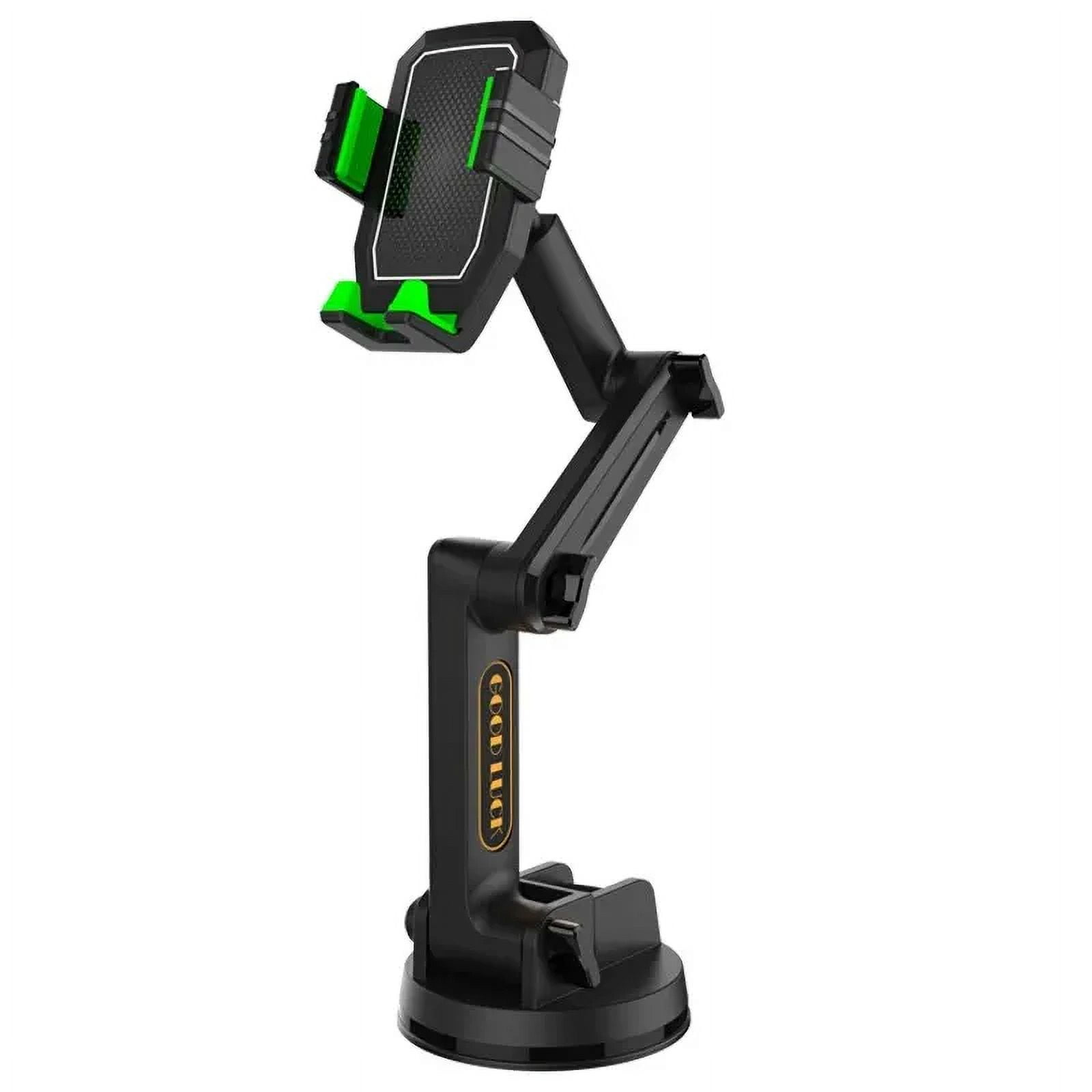 Truck phone holder mount heavy duty cell phone holder for dashboard windshield 16.9 inch long arm, super suction cup & Stable