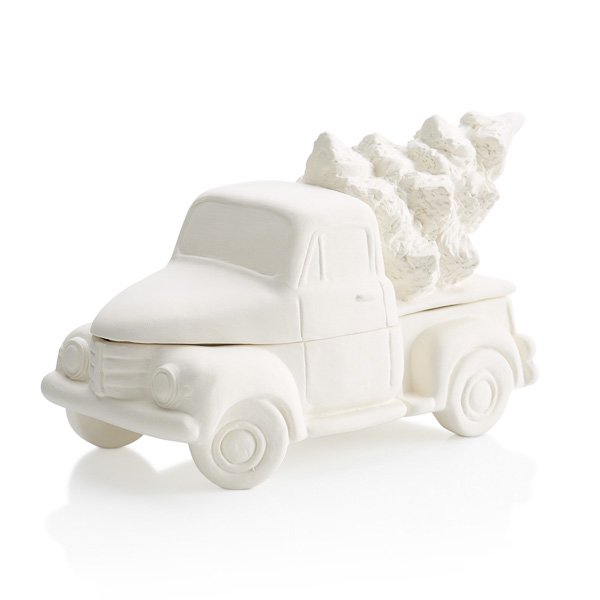 Truck with Tree Box Paint Your Own Pottery Ceramic Bisque, Ready To