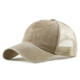 thumbnail image 1 of Trucker Ball Cap Mesh Beige Back Adjustable Hat Snapback 2-Tone Cap 6 Panel (LT Green), 1 of 1